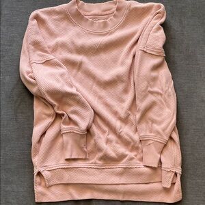 Light pink aerie waffle knit top